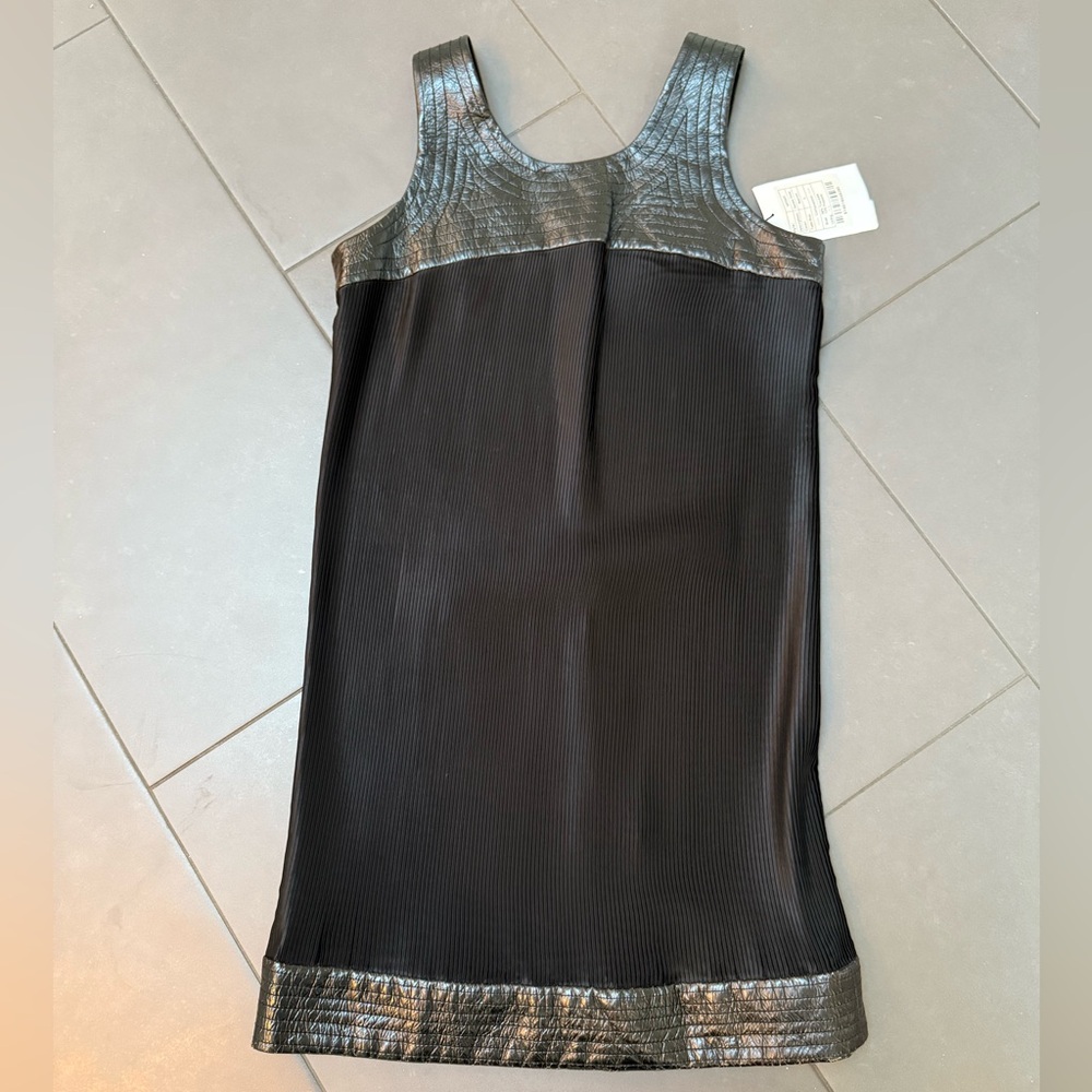 Jill Stuart Black Dress with Patent Accents